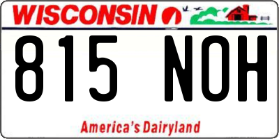 WI license plate 815NOH