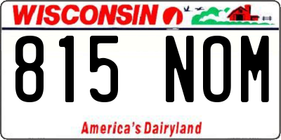 WI license plate 815NOM