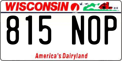 WI license plate 815NOP