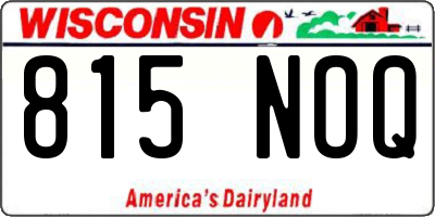 WI license plate 815NOQ