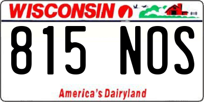 WI license plate 815NOS