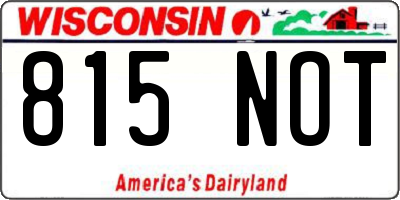 WI license plate 815NOT