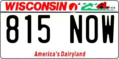 WI license plate 815NOW