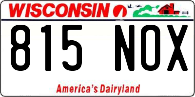 WI license plate 815NOX