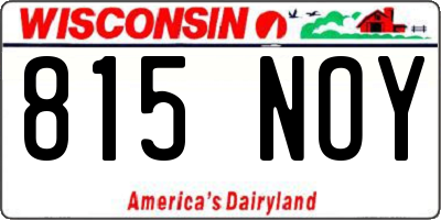 WI license plate 815NOY
