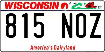 WI license plate 815NOZ