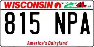 WI license plate 815NPA