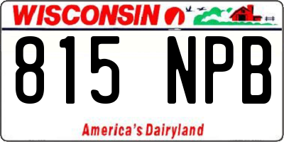WI license plate 815NPB