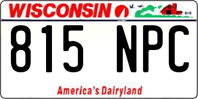 WI license plate 815NPC