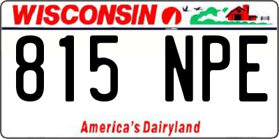 WI license plate 815NPE