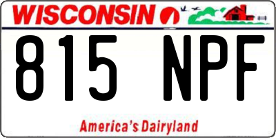 WI license plate 815NPF