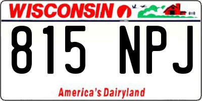WI license plate 815NPJ