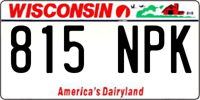 WI license plate 815NPK