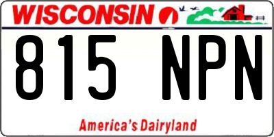 WI license plate 815NPN