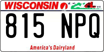 WI license plate 815NPQ