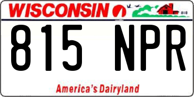 WI license plate 815NPR