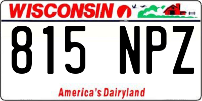 WI license plate 815NPZ