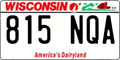 WI license plate 815NQA