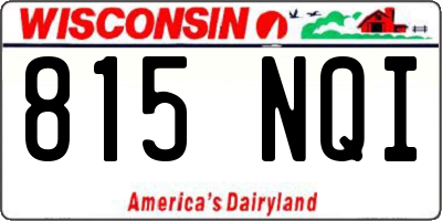 WI license plate 815NQI
