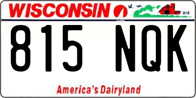 WI license plate 815NQK