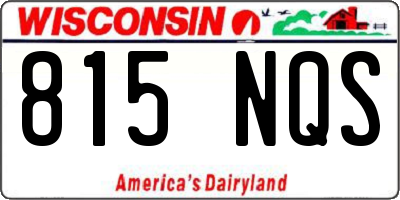 WI license plate 815NQS