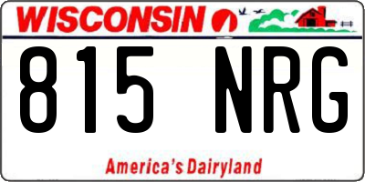WI license plate 815NRG