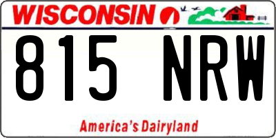 WI license plate 815NRW