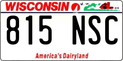 WI license plate 815NSC