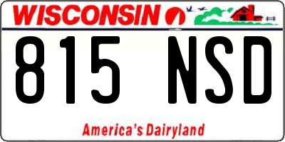 WI license plate 815NSD