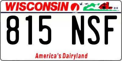 WI license plate 815NSF