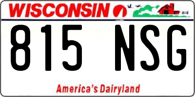 WI license plate 815NSG