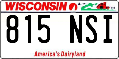 WI license plate 815NSI
