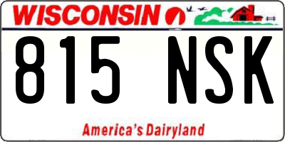 WI license plate 815NSK