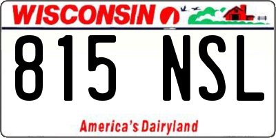 WI license plate 815NSL