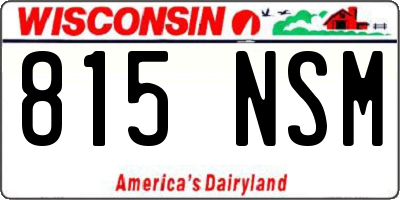WI license plate 815NSM