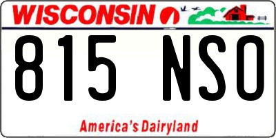 WI license plate 815NSO