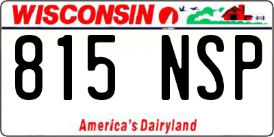 WI license plate 815NSP