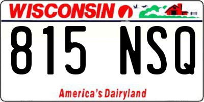 WI license plate 815NSQ
