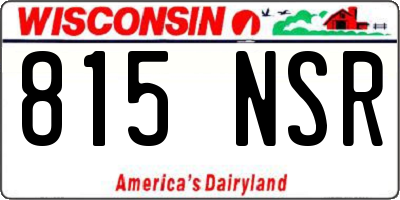 WI license plate 815NSR