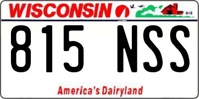 WI license plate 815NSS