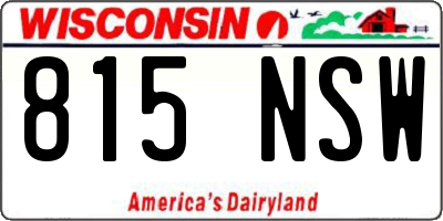 WI license plate 815NSW