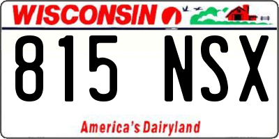 WI license plate 815NSX