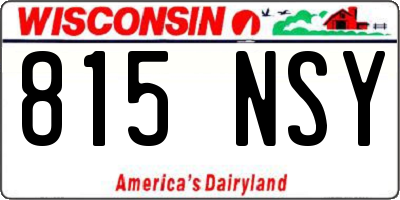 WI license plate 815NSY