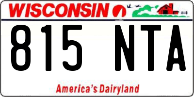 WI license plate 815NTA