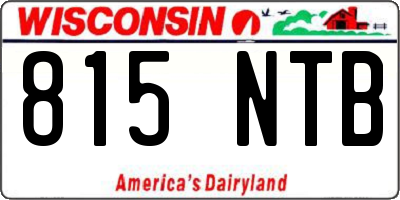 WI license plate 815NTB
