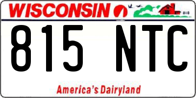 WI license plate 815NTC