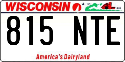 WI license plate 815NTE