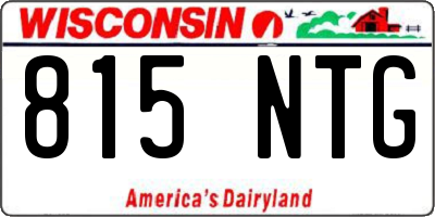 WI license plate 815NTG