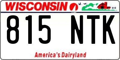 WI license plate 815NTK