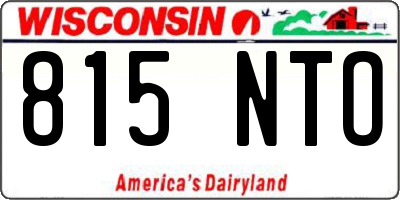 WI license plate 815NTO